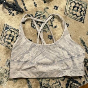 LULU LEMON Grey and white SPORTS BRA